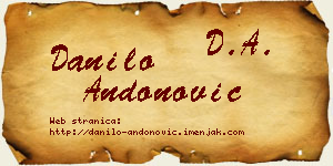 Danilo Andonović vizit kartica